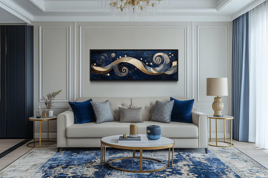 Layered Look with Rugs and Wall Art: A Photographic Perspective