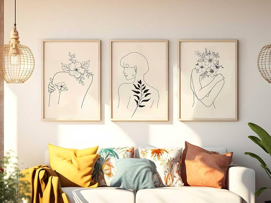 Soft Line Drawings Wall Art: Delicate and Elegant Sketch Prints