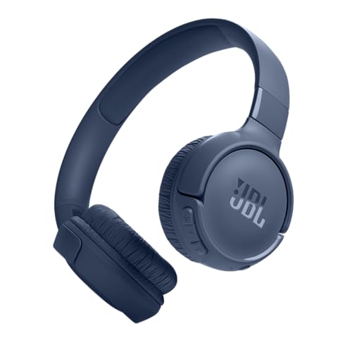 JBL Tune 520BT - Wireless On-Ear Headphones, Up to 57H battery life and speed charge, Lightweight, comfortable and foldable design, Hands-free calls with Voice Aware (Blue)