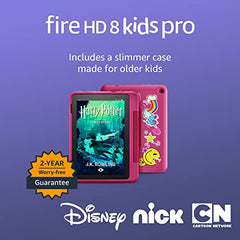 Amazon Fire HD 8 Kids Pro tablet- 2022, ages 6-12 | 8" HD screen, slim case for older kids, ad-free content, parental controls, 13-hr battery, 32 GB, Rainbow Universe