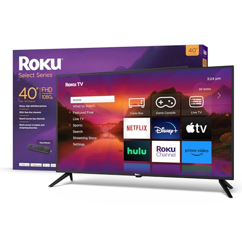 Roku 40" Select Series 1080p Full HD Smart RokuTV with Voice Remote, Bright Picture, Customizable Home Screen, and Free TV