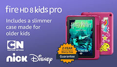 Amazon Fire HD 8 Kids Pro tablet- 2022, ages 6-12 | 8" HD screen, slim case for older kids, ad-free content, parental controls, 13-hr battery, 32 GB, Rainbow Universe