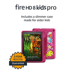 Amazon Fire HD 8 Kids Pro tablet- 2022, ages 6-12 | 8" HD screen, slim case for older kids, ad-free content, parental controls, 13-hr battery, 32 GB, Rainbow Universe