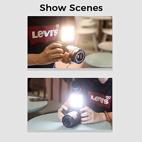 VL-81 LED Video Light w Softbox, Portable Light for Photography Cold Shoe On-Camera Video Lights CRI95+ 3200K-5600K Bi-Color 3000mAh Rechargeable Dimmable Vlog Light for DSLR Camera Gopro