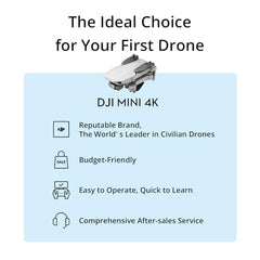 DJI Mini 4K, Drone with 4K UHD Camera for Adults, Under 249 g, 3-Axis Gimbal Stabilization, 10km Video Transmission, Auto Return, Wind Resistance, 1 Battery for 31-Min Max Flight Time