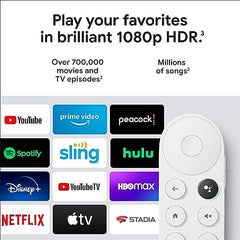 Chromecast with Google TV (HD) - Streaming Stick Entertainment on Your TV with Voice Search - Watch Movies, Shows, and Live TV in 1080p HD - Snow