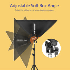 UBeesize Softbox Photography Lighting Kit, 27” x 20” Continuous Lighting Kit with 2pcs 40W E27 Socket 6500K Bulbs, Professional Photo Studio Lighting for Video Recording, Portrait Shooting