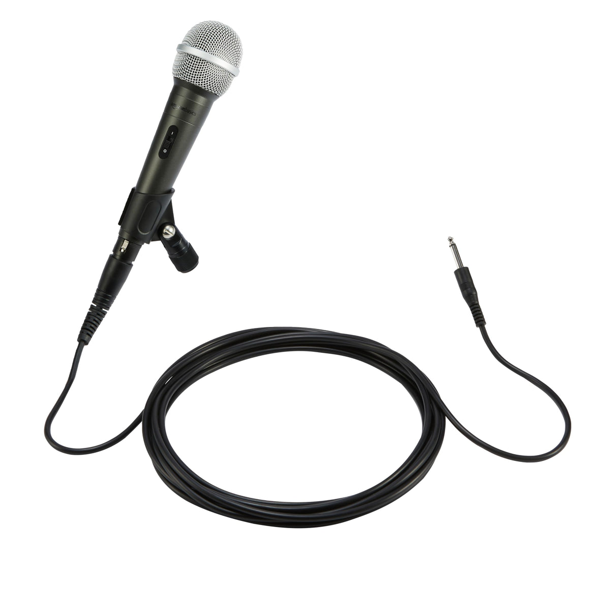 Amazon Basics - Wired Dynamic Vocal Microphone, Cardioid, XLR, Black/Silver