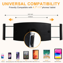 ZUYEE Gooseneck Tablet Mount Cell Phone Holder for Bed 4.7-11" Devices iPad Clamp Stand Kindle Holder Flexible 30 inch Arm Clip for iPhone iPad Air Mini Galaxy Tabs Kindle Fire Switch Black