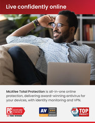 McAfee Total Protection 2024 | 3 Device | Cybersecurity Software Includes Antivirus, Secure VPN, Password Manager, Dark Web Monitoring | Download