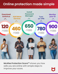 McAfee Total Protection 2024 | 3 Device | Cybersecurity Software Includes Antivirus, Secure VPN, Password Manager, Dark Web Monitoring | Download