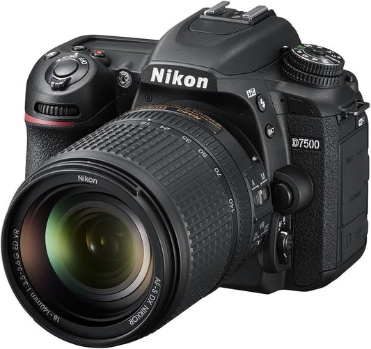 Nikon D7500 20.9MP DSLR Camera with AF-S DX NIKKOR 18-140mm f/3.5-5.6G ED VR Lens, Black