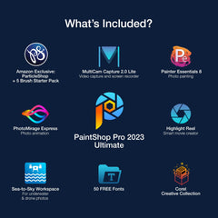 Corel PaintShop Pro 2023 Ultimate | Powerful Photo Editing & Graphic Design Software + Creative Suite | Amazon Exclusive ParticleShop + 5 Brush Starter Pack [PC Download]