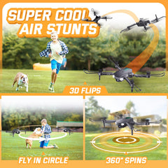 SOTAONE S400 Drone with Camera for Adults Kids, 1080P HD Foldable Mini Drones for Boys Girls, Remote Control Helicopter Toys Gifts with Auto-hovering, One Key Start, 3 Speeds, 2 Batteries, Carry Case